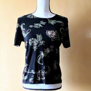 NWT Sz M Carducci Floral Paisley Print Blouse